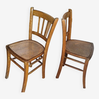 Pair of Luterma bistro chairs with cane seat