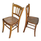 Pair of Luterma bistro chairs with caned seat