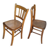 Pair of Luterma bistro chairs with caned seat