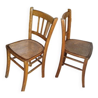 Pair of Luterma bistro chairs with caned seat