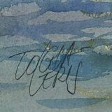 Watercolor painting "the boats under the trees" by togla leris + frame