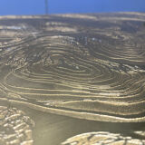 Etched brass and inlaid agate coffee table by Felix De Boussy, Belgium