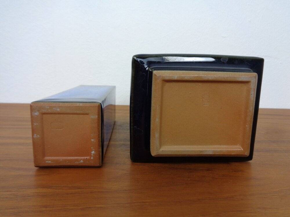 Blue Japanese ceramic vases, 1960s, set of 2