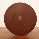 Large teak candleholder from Anri Form, Italy, 1960s.