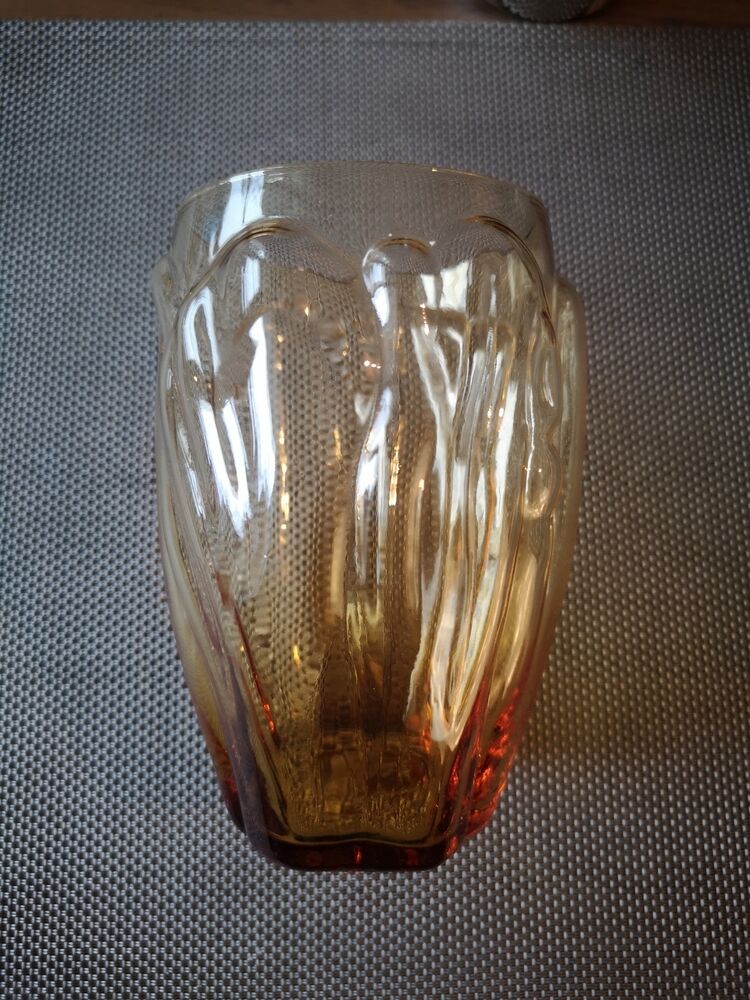 Small amber Art Deco vase