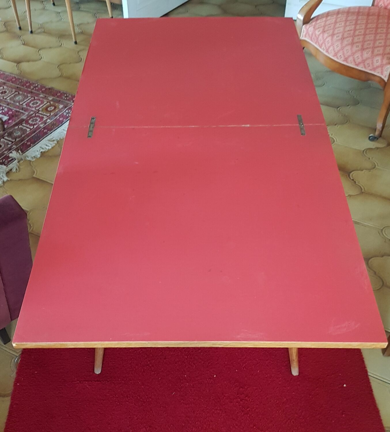 Table d'appoint vintage pieds compas scandinave