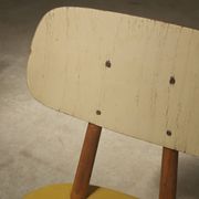 Yellow wooden chair TON Bystrice (Thonet) 1970