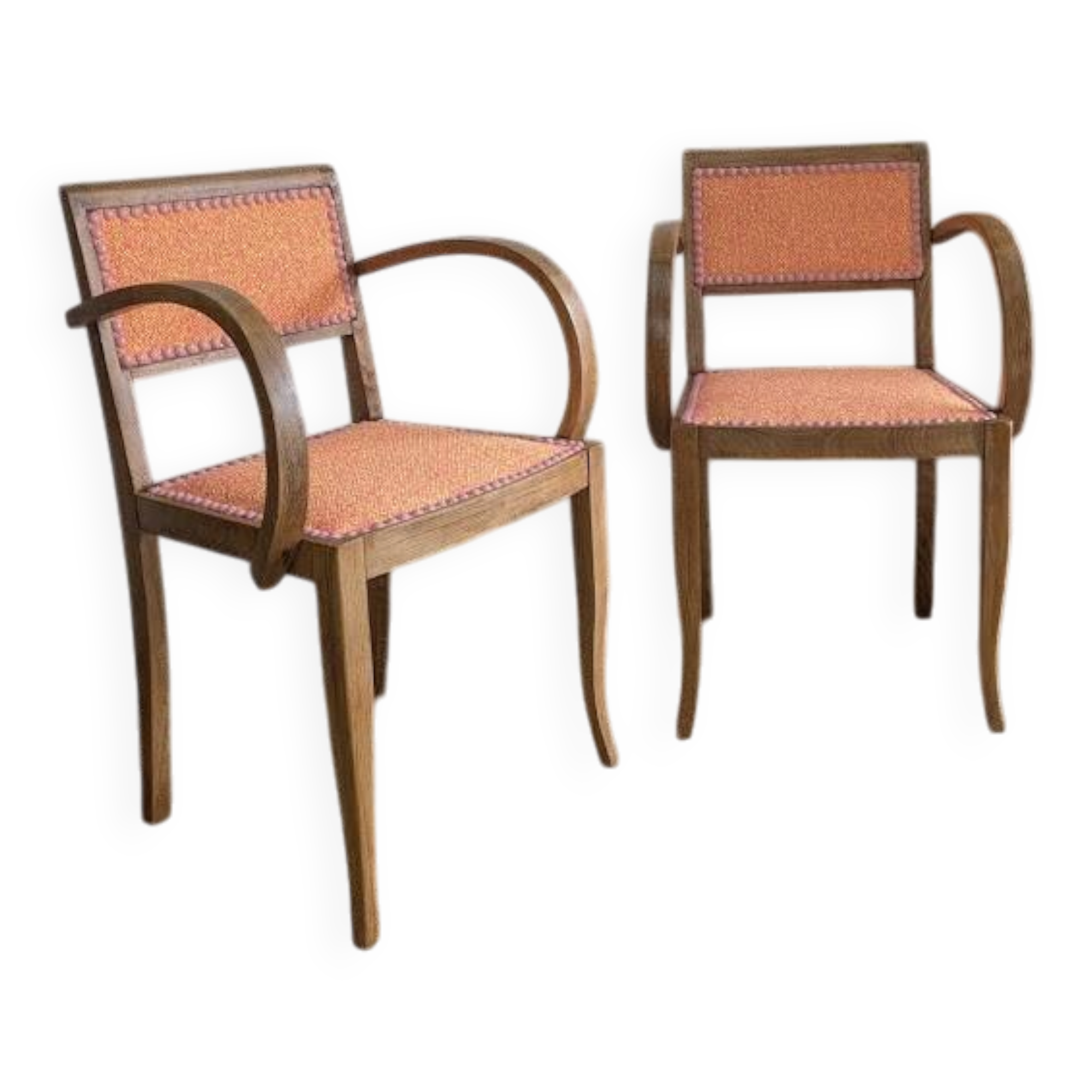 Pair of restored vintage armchairs – high-end élitis fabric