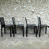 Vintage CAB 412 chairs, Mario Bellini design for Cassina, set of 4