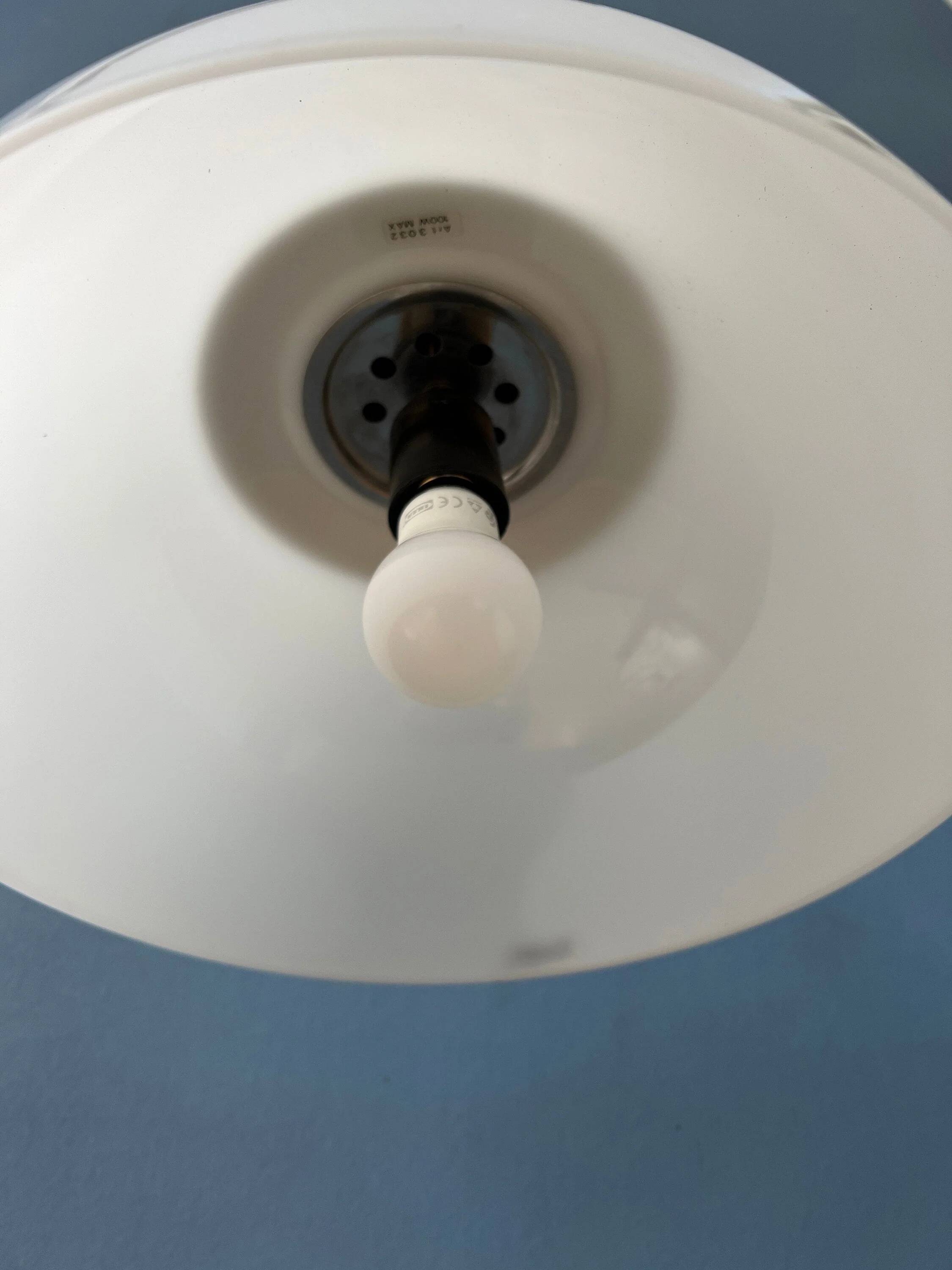 Vintage Guzzini Faro white acrylic glass pendant light
