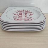 6 Sarreguemines Plates