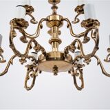 Lustre en laiton, Pologne, années 1950