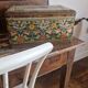 Large old mosaic metal box