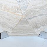 Diamond shaped coffee table in white travertine Italy 1960