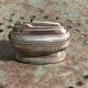 Refillable table lighter in silver metal, ronson stamp, shuttle-shaped, vintage 1960