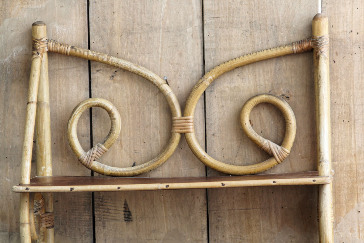 Vintage rattan shelf