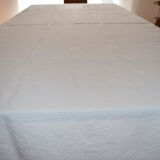 Drap ancien en lin brodé main