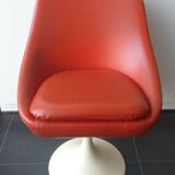 Chaise baquet vintage orange (plastique + cuir)