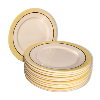 Suite of 11 "Les Salins" 60's dessert plates
