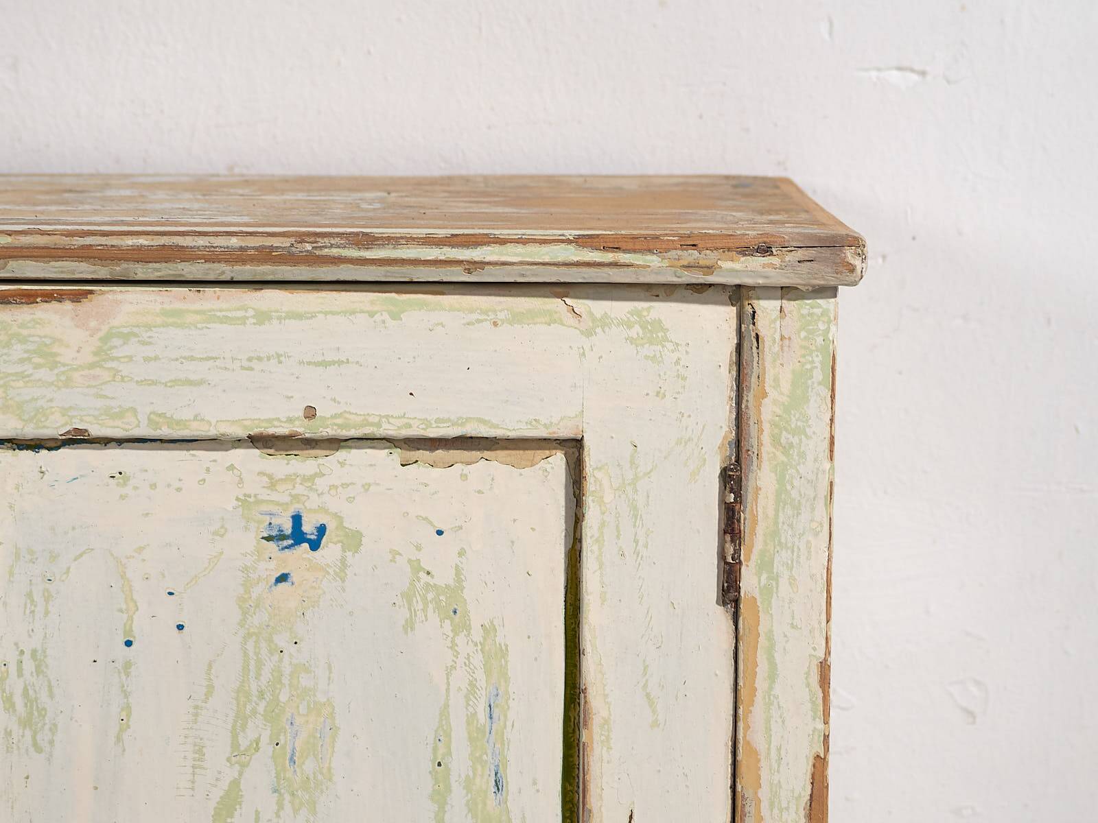 Antique low cabinet with white patina (c.1920) #42