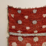 Dotty vintage moroccan boujad rug original pink pastel toned berber