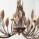 Leaves in gilded brass chandelier 1970