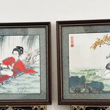 Pairs of Chinese Geisha Wall Panels