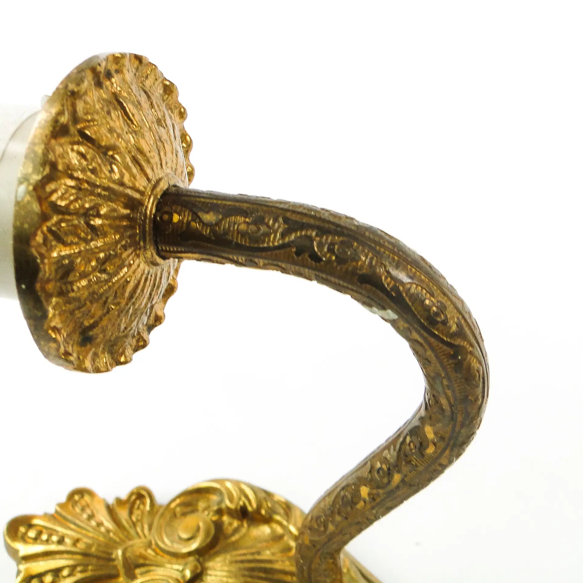 Rococo wall sconce, brass, Sweden, 1950s