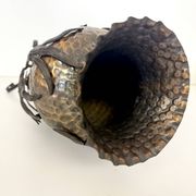 Copper Vase with Wrought Iron Snake and Leaves attr. to Alessandro Mazzucot