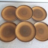 6 Longchamp stoneware dessert plates