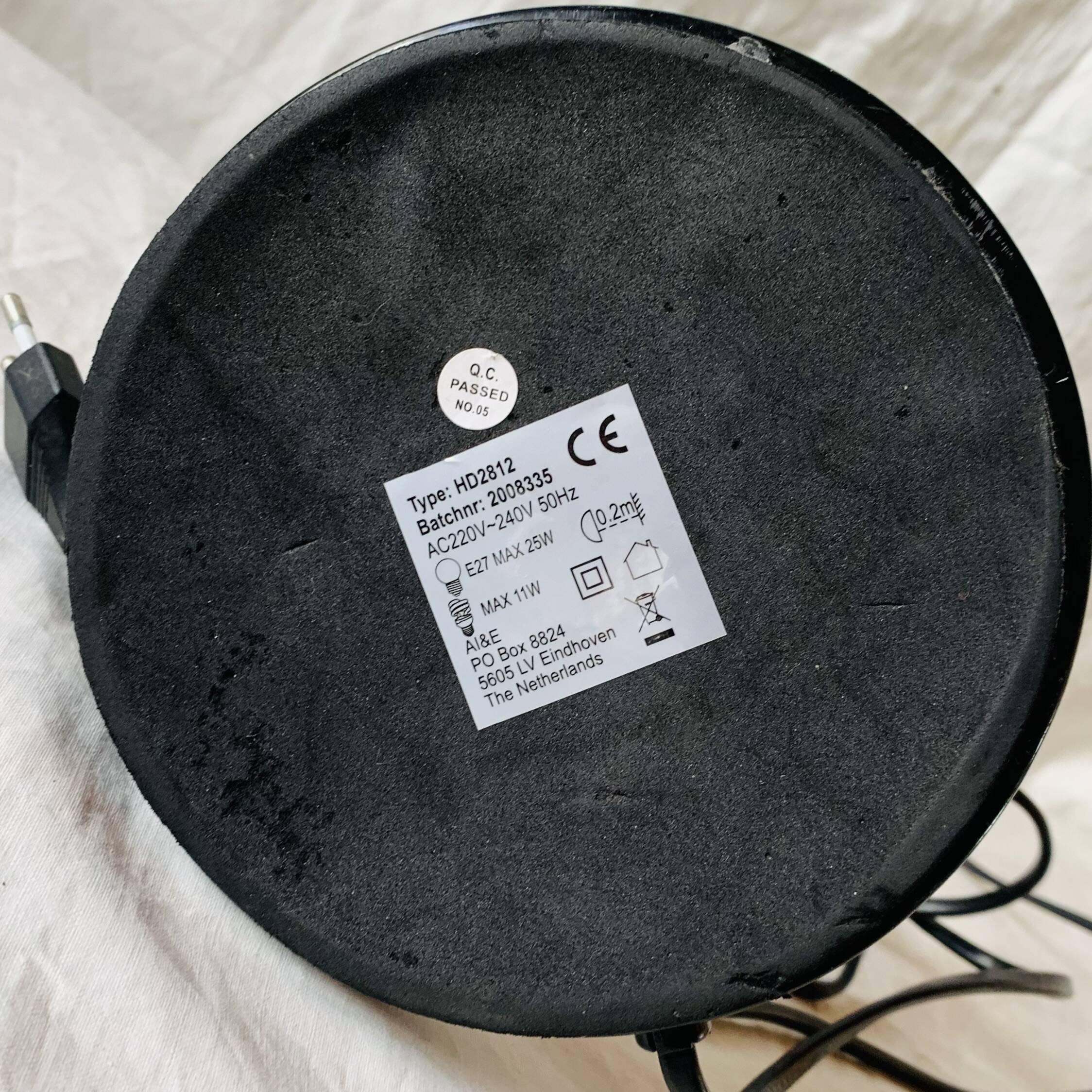 Vintage flexible desk lamp in black and chrome metal