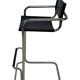 Vintage Black Leather & Chrome Italian Modern Barstools Set