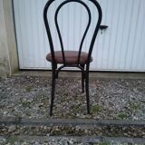 Set of 3 bistrot iron and skai chairs