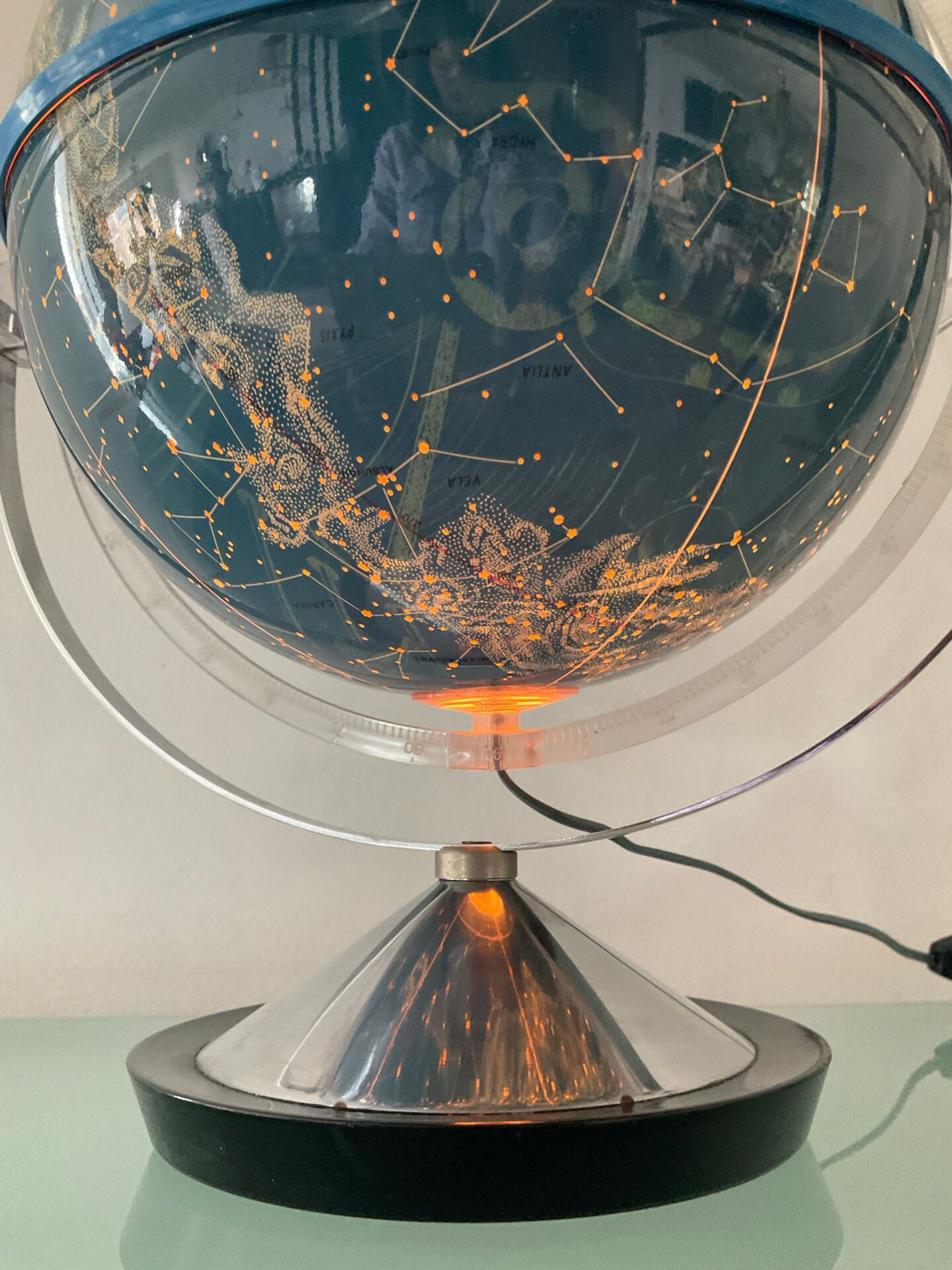 Globe céleste lumineux vintage Italy des années 70