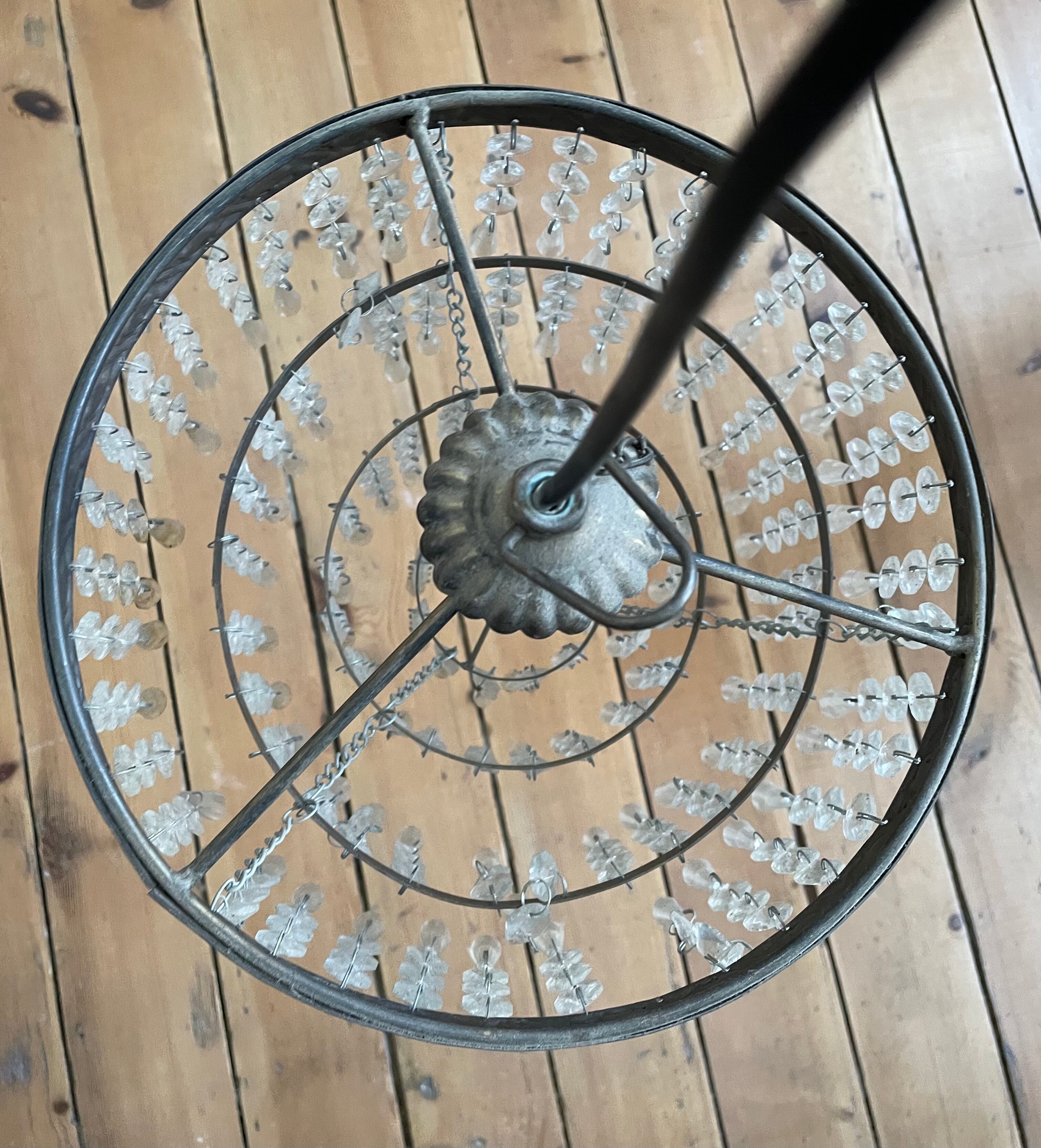 Old ceiling lamp chandelier with grapevines