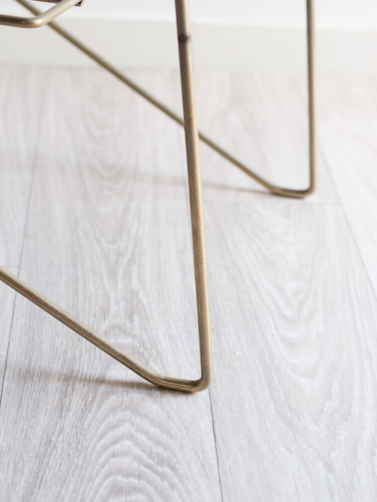 Glass and metal coffee table