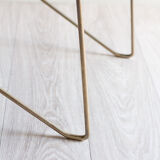 Glass and metal coffee table