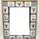 Ceramic enamelled mirror in the style of Odette Dijeux.