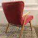 Cocktail armchair zig zag wing 50s 60 pink fushia