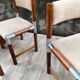 6 vintage chairs in wood, metal and fabric