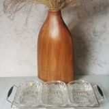 Plateau à compartiments verre et métal doré
