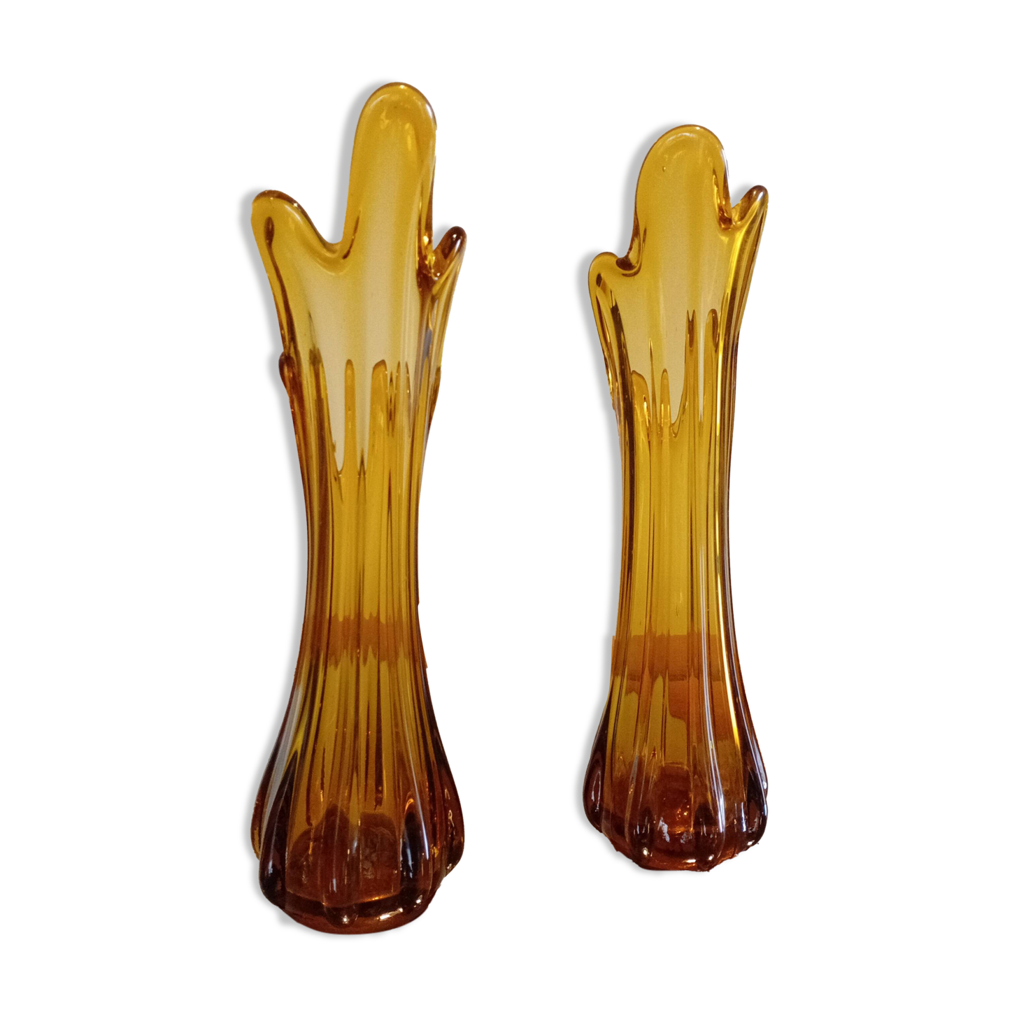 Amber glass vase