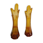 Amber glass vase