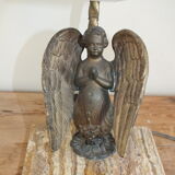 Lamp in bronze and marble