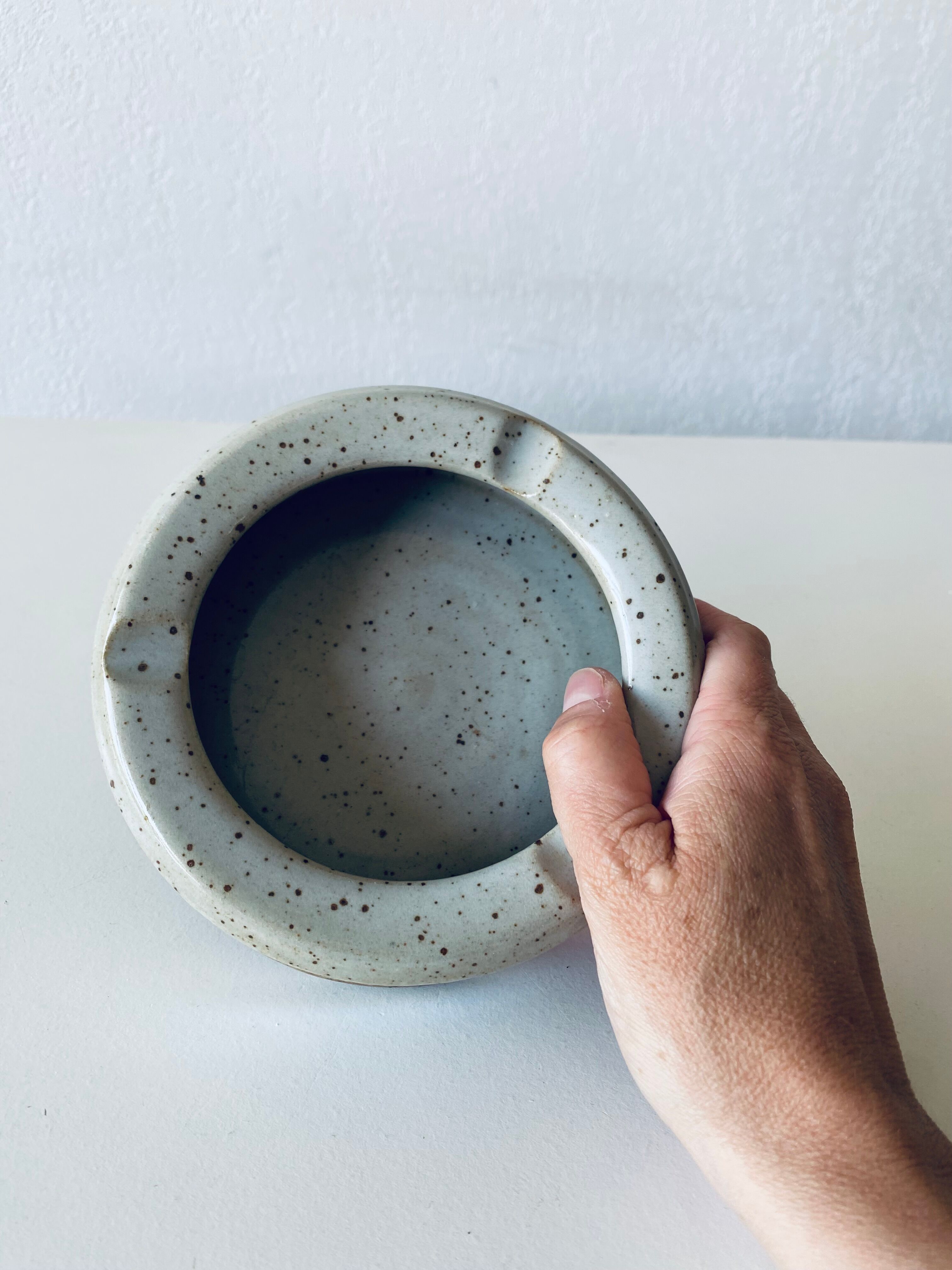 Stoneware ashtray signed Couturier