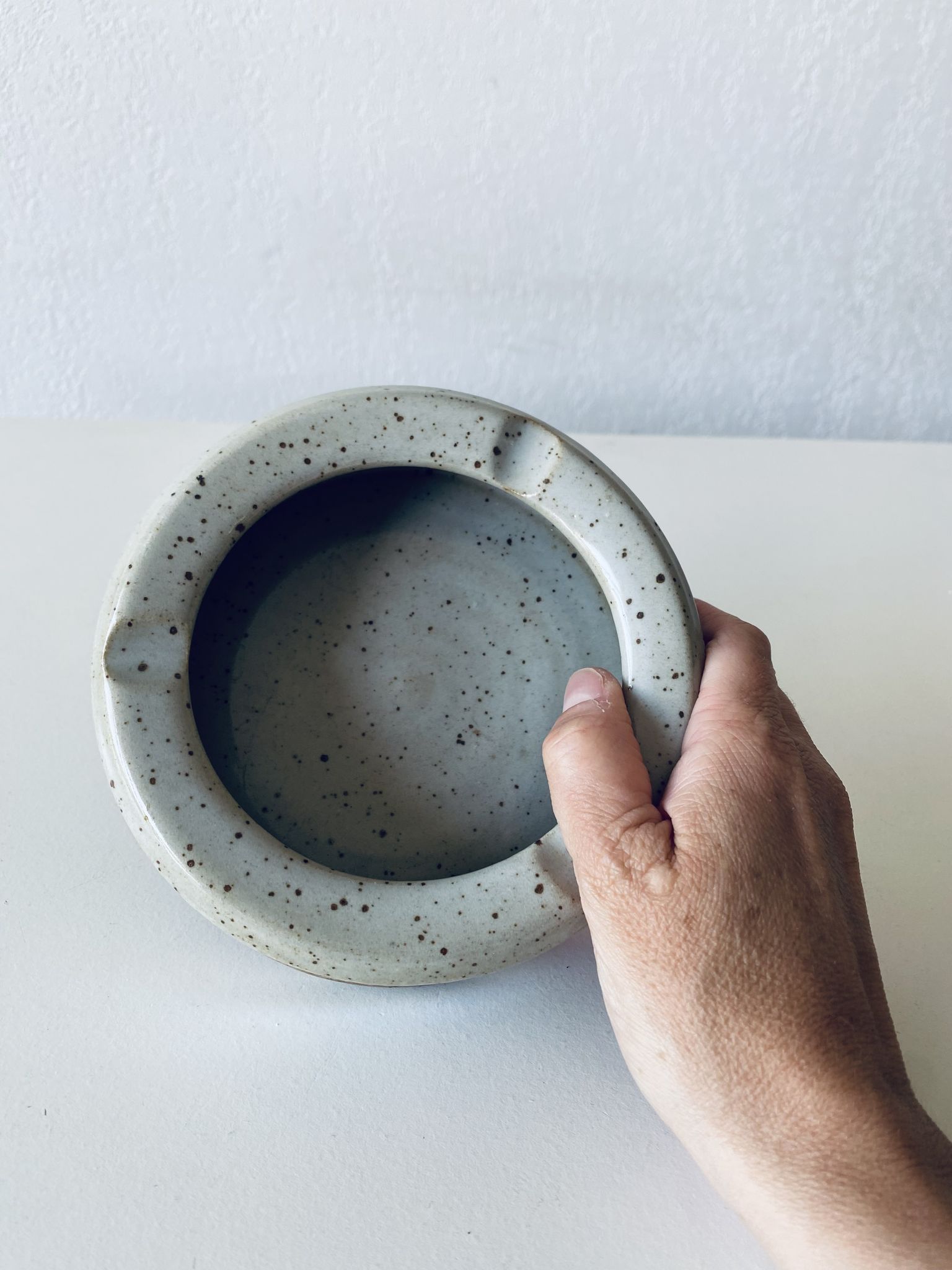 Stoneware ashtray signed Couturier