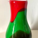 Vase en verre multicolore