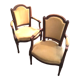Paire de fauteuils de style Louis XVI velours jaune