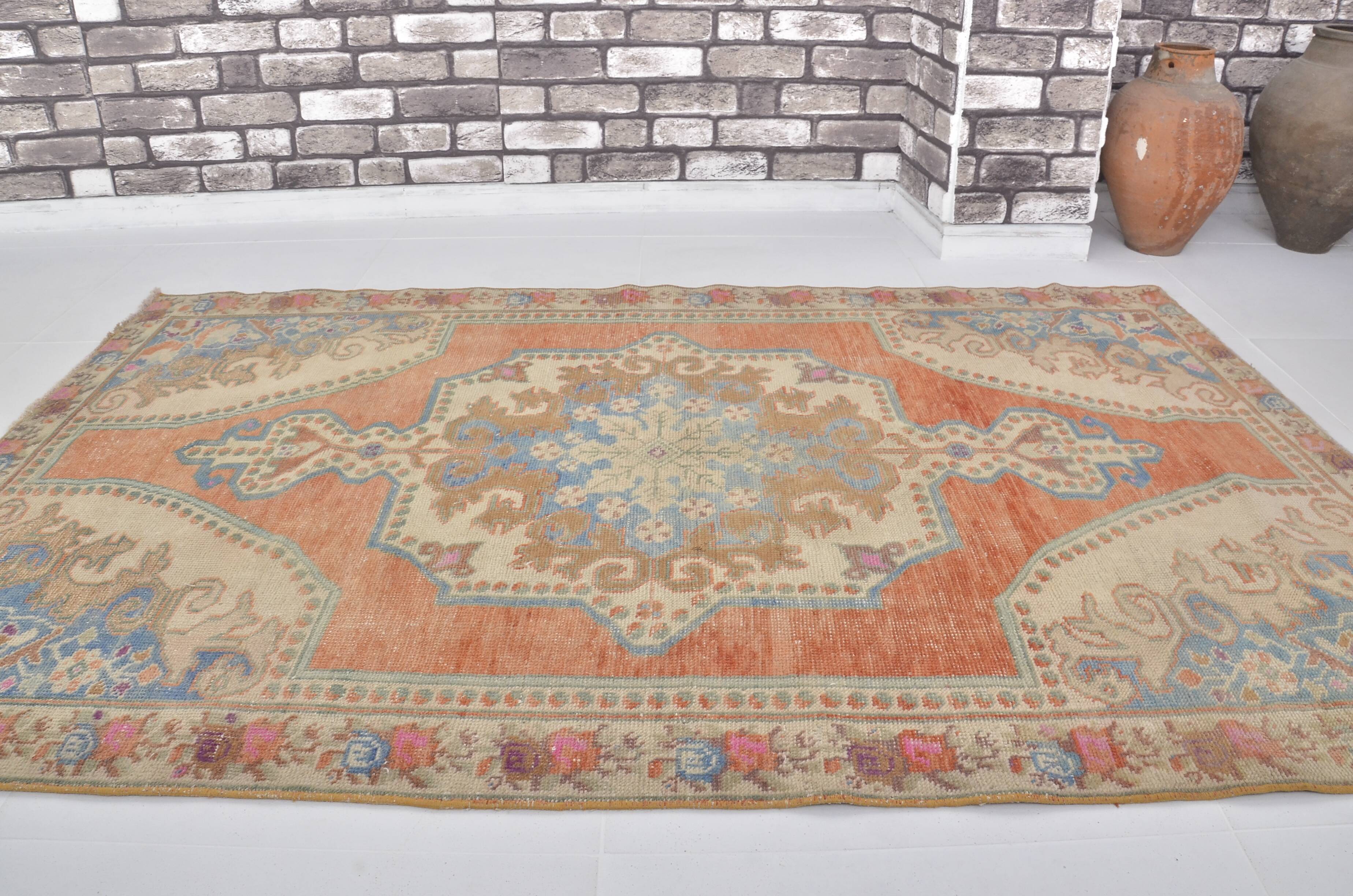 Orange & Blue Anatolian Rug sku 2437.