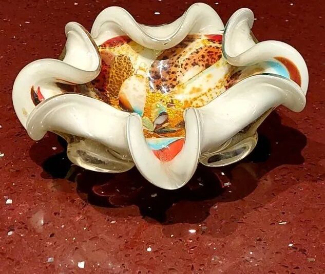 All Fruits glass bowl from Murano by Dino Martens with gold flecks